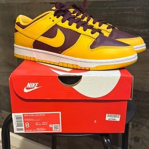 Size 8 M Nike dunk low retro worn twice, good condition, with box. (Goat)
